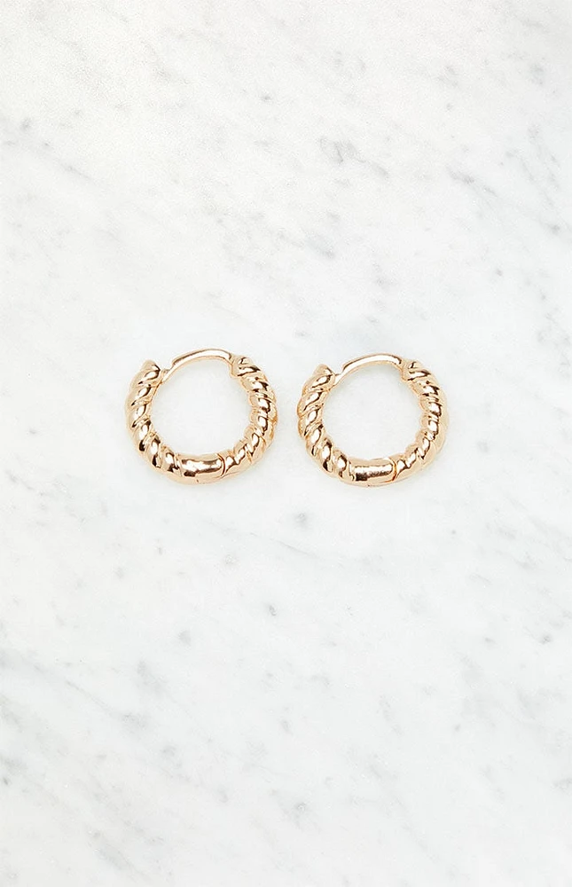 John Galt Gold Croissant Hoop Earrings