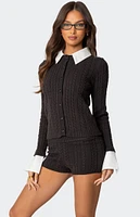 Edikted Avey Detachable Cuff & Collar Cardigan