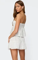 Edikted Dora Strapless Eyelet Babydoll Top
