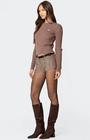 Edikted Beverly Bow Cable Knit Sweater