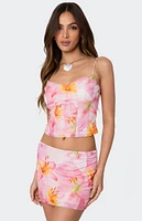 Edikted Stassi Cowl Neck Printed Corset