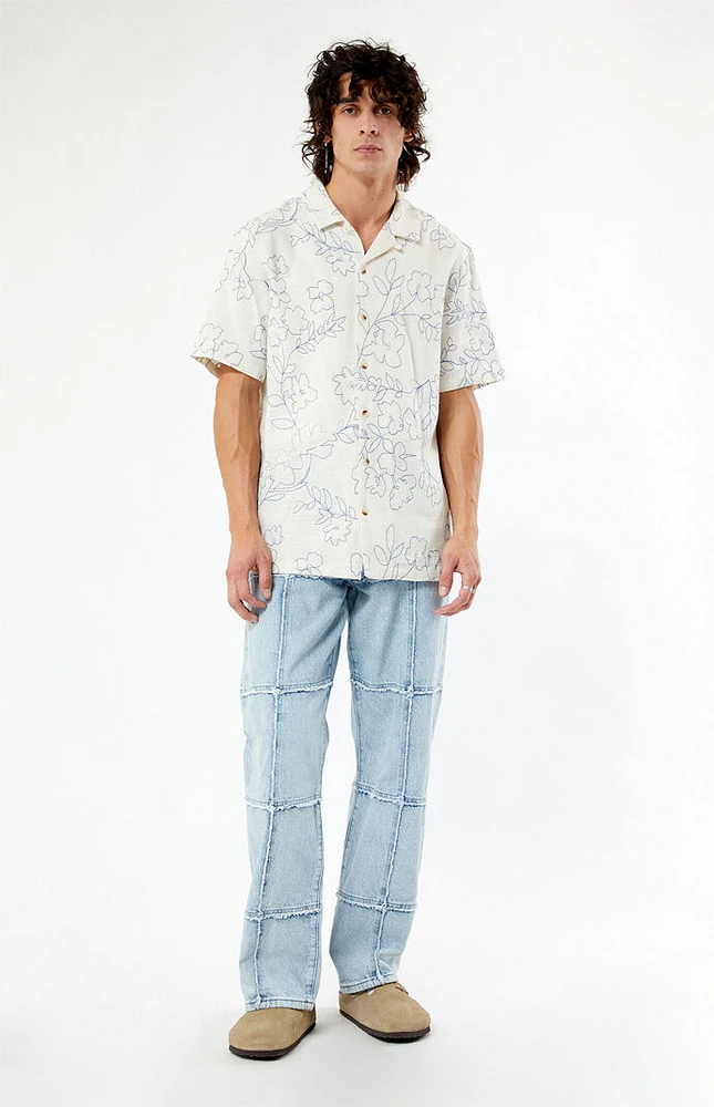 PacSun Embroidered Floral Camp Shirt