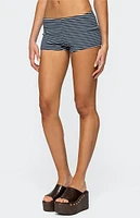 Edikted Reagan Striped Ribbed Micro Shorts