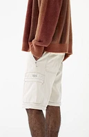 Pacsun Cream Baggy Cargo Zip-Off Jeans