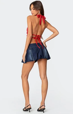 Edikted Luma Split Front Backless Halter Top