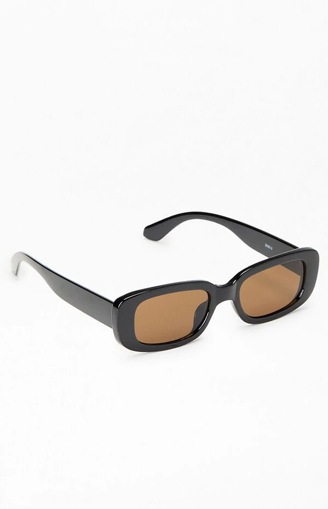 Pacsun Black & Brown Plastic Square Sunglasses