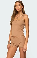 Edikted Hasel Grommet Ribbed Tank Top