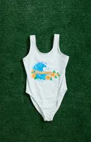 PacSun Kids Blue Wave One Piece Swimsuit