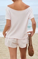 John Galt Pink Bonnie 44 Off-The-Shoulder T-Shirt