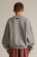 Fear of God Essentials Kids Dark Heather Oatmeal Fleece Crew Neck Sweatshirt