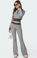 Edikted Lei Contrast Knit Flared Pants