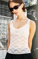 John Galt Sand Nicolette Lace Tank Top