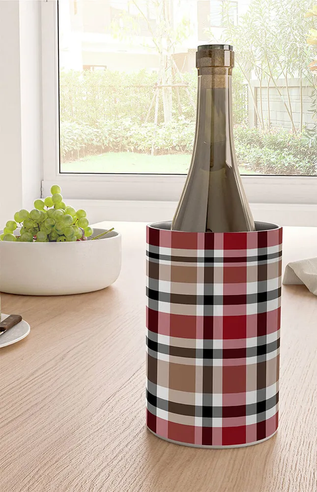 Red Plaid Wine Chiller