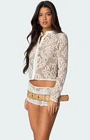 Edikted Peyson Sheer Lace Top