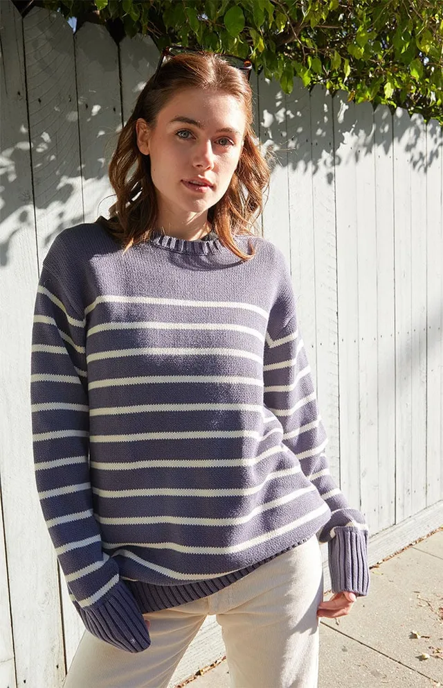 John Galt Black & White Striped Brianna Sweater