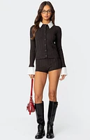 Edikted Avey Cable Knit Shorts