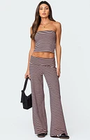 Edikted Lilah Striped Fold Over Pants