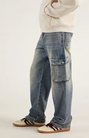 Pacsun Dylan Baggy Cargo Jeans Medium Indigo
