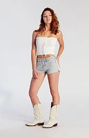 Pacsun Light Indigo Bow Denim Micro Shorts