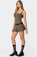 Edikted Callie Drop Waist Pleated Mini Dress