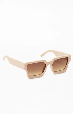 Tan Square Frame Sunglasses