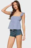 Edikted Jenson Backless Gingham Top