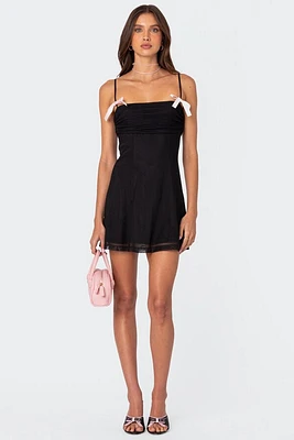 Edikted Anette Mesh Mini Dress