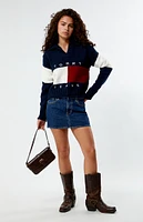 Tommy Jeans Rugby Flag Cropped Sweater