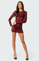 Edikted Surreal Sheer Lace Mini Dress