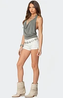 Edikted Dinah Denim Micro Shorts