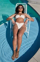 Pacsun Tan Ocean Shine Gathered V High Cut Bikini Bottom