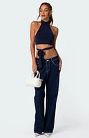 Hamlin Wrap Tie Crop Top