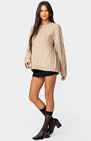 Edikted Kennedy Oversized Cable Knit Sweater