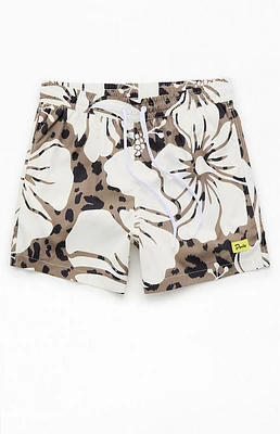 Duvin Design Hibiscus Leopard 4.5" Swim Trunks