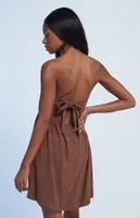 LA Hearts Tie Back Strapless Mini Dress