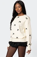 Edikted Satin Bow Oversized Sweater