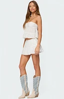 Edikted Dora Strapless Eyelet Babydoll Top