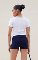 Fold-Over Knit Biker Shorts