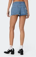 Edikted Fern Mid Rise Denim Shorts