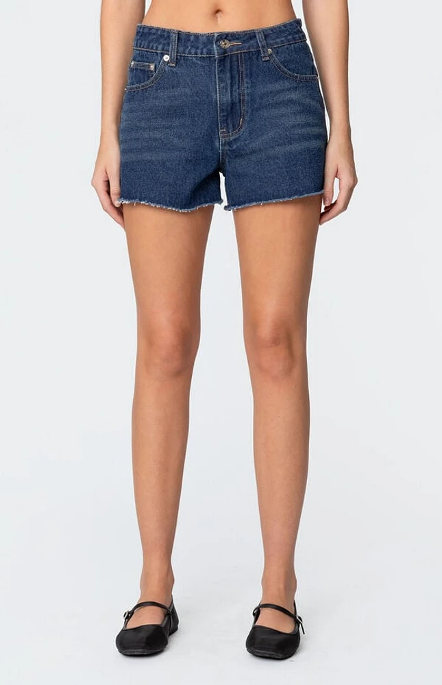Edikted Sahara High Rise Denim Shorts