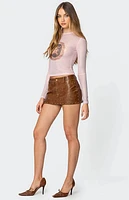 Edikted Studded Faux Leather Mini Skort