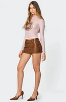 Edikted Studded Faux Leather Mini Skort