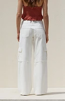 PacSun White Low Rise Baggy Cargo Jeans