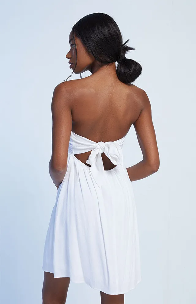 LA Hearts Tie Back Strapless Mini Dress