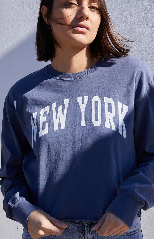 John Galt Navy New York Long Sleeve T-Shirt