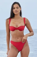 VDM The Label Red Margot Reversible Underwire Bralette Bikini Top