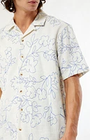 PacSun Embroidered Floral Camp Shirt