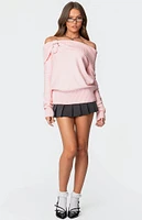 Edikted Marilyn Buckled Off Shoulder Sweater