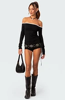 Edikted Captain Contrast Off Shoulder Top
