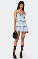 Edikted Angelica Tiered Ribbon Mini Dress